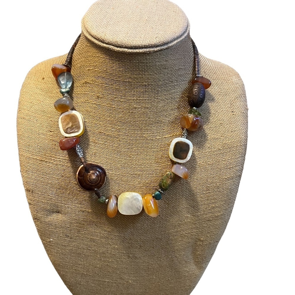 Unique Multicolor Gemstone Statement Chocker Styl… - image 1